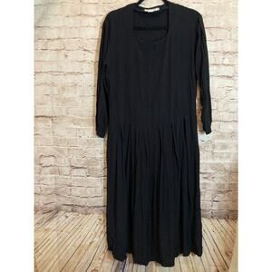 Vintage Tweeds Dress Womens 8 LBD Midi Pleated Long Sleeve Fit & Flare Flowy